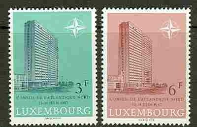 Luxembourg # 452-53 NATO Building  (2) Mint NH