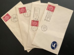 ISRAEL 1950. Coins. 4 Uncirculated Envelopes with Different Postmarks. SG #43.-
