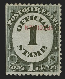 MOMEN: US #O47Sb OFFICIAL SPECIMEN INVERTED OVPT UNUSED RARE $2,500 LOT #86785*