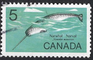Canada #480 5¢ Narwahl (1968). Used.
