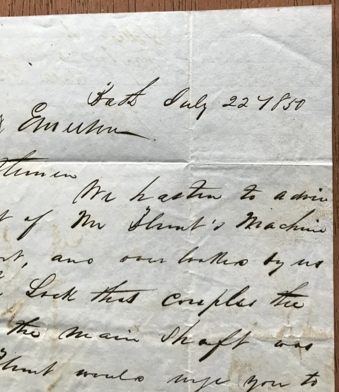 US Alton Illinois Stampless Cover 7/22/1850 SEE PHOTOS L37