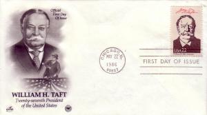 U.S. FDC Sc.# 2218h William H. Taft, Artcraft L623