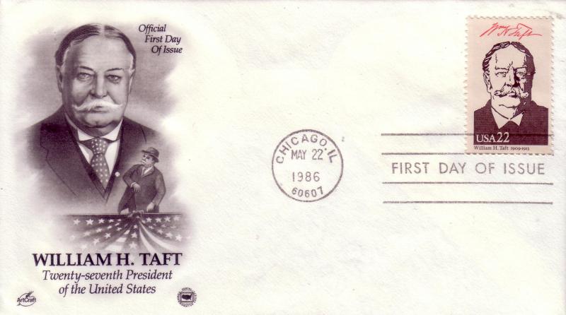 U.S. FDC Sc.# 2218h William H. Taft, Artcraft L622