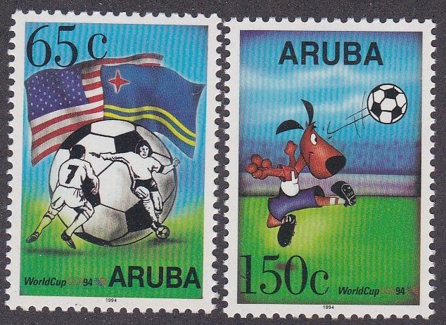 Aruba # 107-108, World Cup Soccer, NH, 1/2 Cat