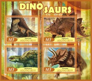 Stamps. Fauna. Dinosaurs  2019 year 1+1 sheets perforated