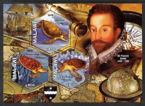 MALAWI - 2012 - Sir Francis Drake - Perf 3v Sheet - MNH - Private Issue