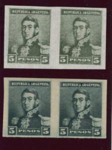 Argentina Scott 105 Proof Imperforates on paper varitey