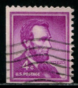 1036b US 4c Lincoln, used bklt sgl