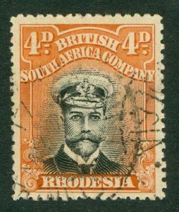 SG 245 Rhodesia 4d black & orange-red. Fine used CAT £275