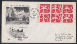 United States Scott C60a Art Craft FDC - 1960 Airmail Issue