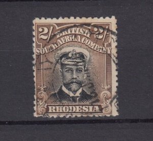 BSAC Rhodesia 1913 2/- Black Deep Brown Admiral Die I SG214 BP8954