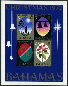 Bahamas 342a sheet,MNH.Michel Bl.6. Christmas 1972.Bell,Poinsettia.