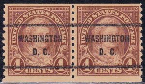 Precancel - Washington, DC PSS 601-61 Coil Pair -  No Gum
