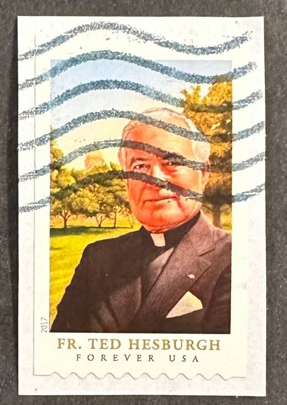 US # 5242 Used on Paper VF Father Ted Hesburgh 2017 [OP6.3.4]