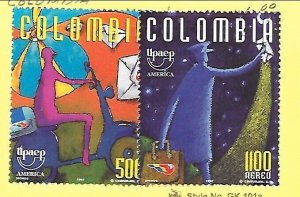 COLOMBIA Sc 1138-9 NH issue of 1997 - EXPO MODERN MAIL SERVICE