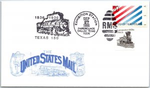 US SPECIAL POSTMARK EVENT COVER TEXAS 1836 - 1986 DALLAS FAIRGROUNDS 1986 RMS