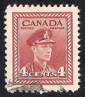 Canada #254 4 cent King George 6, used EGRADED XF 92 XXF