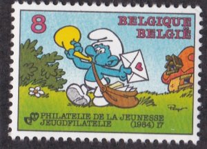 Belgium # 1182, Postman Smurf,  NH, 1/2 Cat.