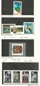 Canada, Postage Stamp, #1221, 1226-8, 1252-5, 1241 Mint NH, 1988-89