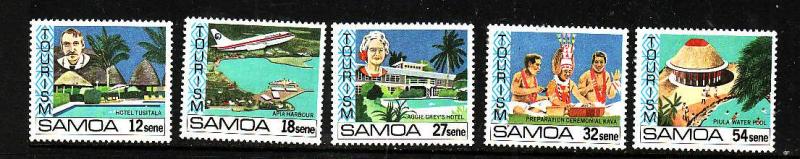 Samoa-Sc#553-7-Unused NH set-Hotel Tusitala-Apia Harbor-1981-