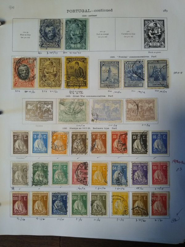 collection on pages Portugal 1924-36 CV $475