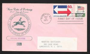 UNITED STATES FDC 60¢ Special Delivery 1971 Kolor Kover