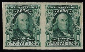 Scott #314 - $100.00 – XF-OG-NH – PSE cert graded XF-90 -  Handsome pair!!