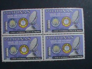 ​PHILIPPINES-1965-SC# 922-4 CENTENARY OF METEOROLOGICAL SERVICE-MNH BLOCKS-VF