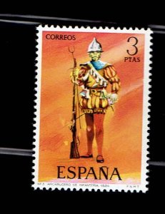 SPAIN SCOTT#1768 1973 MILITARY UNIFORMS - ARQUEBUSIER 1534 - MNH