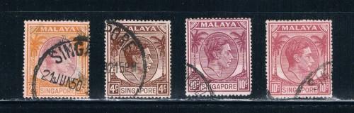 Singapore  4a;9;9a;14a Used King George (S0226)