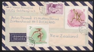 HUNGARY 1957 airletter used Siklos to New Zealand..........................A6130