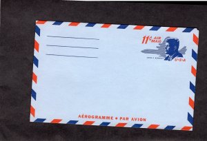 UC38 JFK & Jet Plane, Unused aerogramme folded