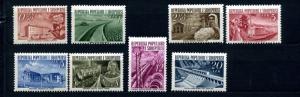 1953 Albania Scott 491-498 Mint Hinged Complete Set Textile Dam Cannery Electric