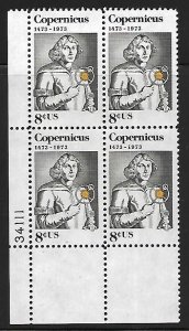 #1488 8c Copernicus Lower Left PB #34111 F VF NH - DCV=$.80