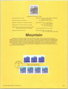 USPS SOUVENIR PAGE AMERICAN SCENES SERIES-MOUNTAIN USA NON-PROFIT RATE (7) 1996