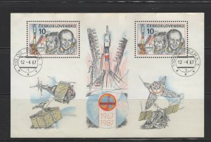 Czechoslovakia #2653 (1987 Intercosmos Space sheet) VF used CV $5.00