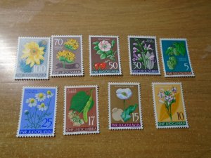 Yugoslavia  #  424-32  MH   Flowers