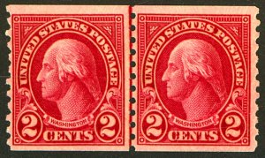 U.S. #599 MINT PAIR OG NH