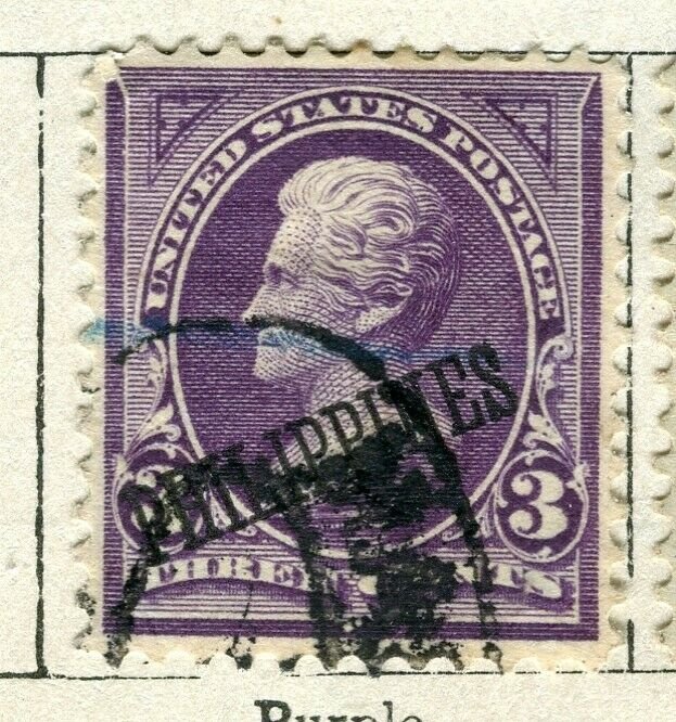 PHILIPPINES; 1899 early Presidential Optd. series issue used 3c. value