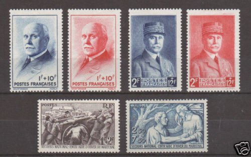 France Sc B112/152 MLH. 1941-43 issues, 2 cplt. sets