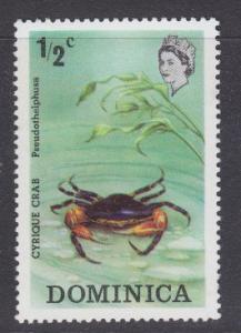 Dominica sc#368 1973 1/2c Marine Life Crabs MH