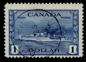 CANADA GVI SG388, $1 blue, VERY FINE USED. Cat £18. CDS