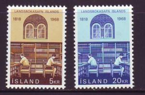Iceland Sc 400-1 1968 Nat Library stamps NH