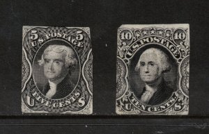 USA #68E #75e Fine Proof Duo In Black Variety **With Certificate**