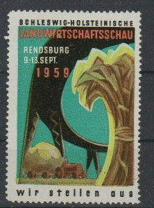 Germany- 1959 Schleswig-Holstein Agricultural Expo Advertising Stamp - MNH OG