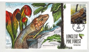 2002 COLLINS HANDPAINTED LONGLEAF PINE FOREST FLORIDA BROADHEAD SKINK LIZARD
