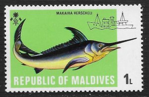 Maldive Islands #436 1l Fish and Ships - Herschel's Marlin ~ MNH