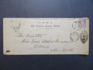 New South Wales 1891 OHMS Cover to NY Via San Fran / Light Bending - Z7910