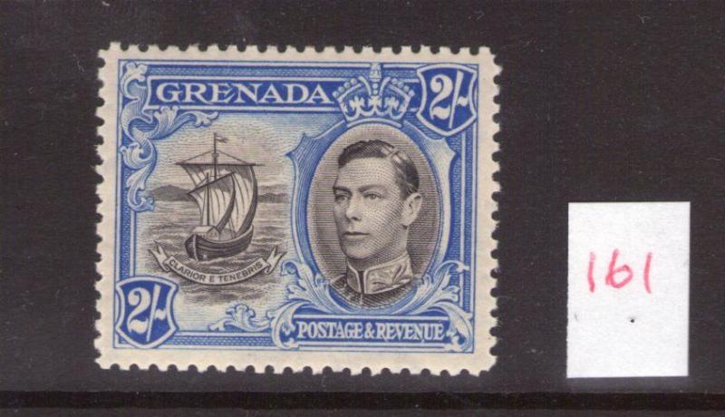 GRENADA GEORGE VI 1938 SG161 2/- 12.5 x12.5 perfs lightly hinged.