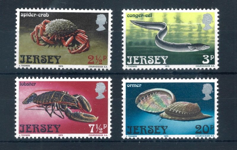 Jersey 1973 Marine Life full set of stamps. MNH. Sg 99-102 